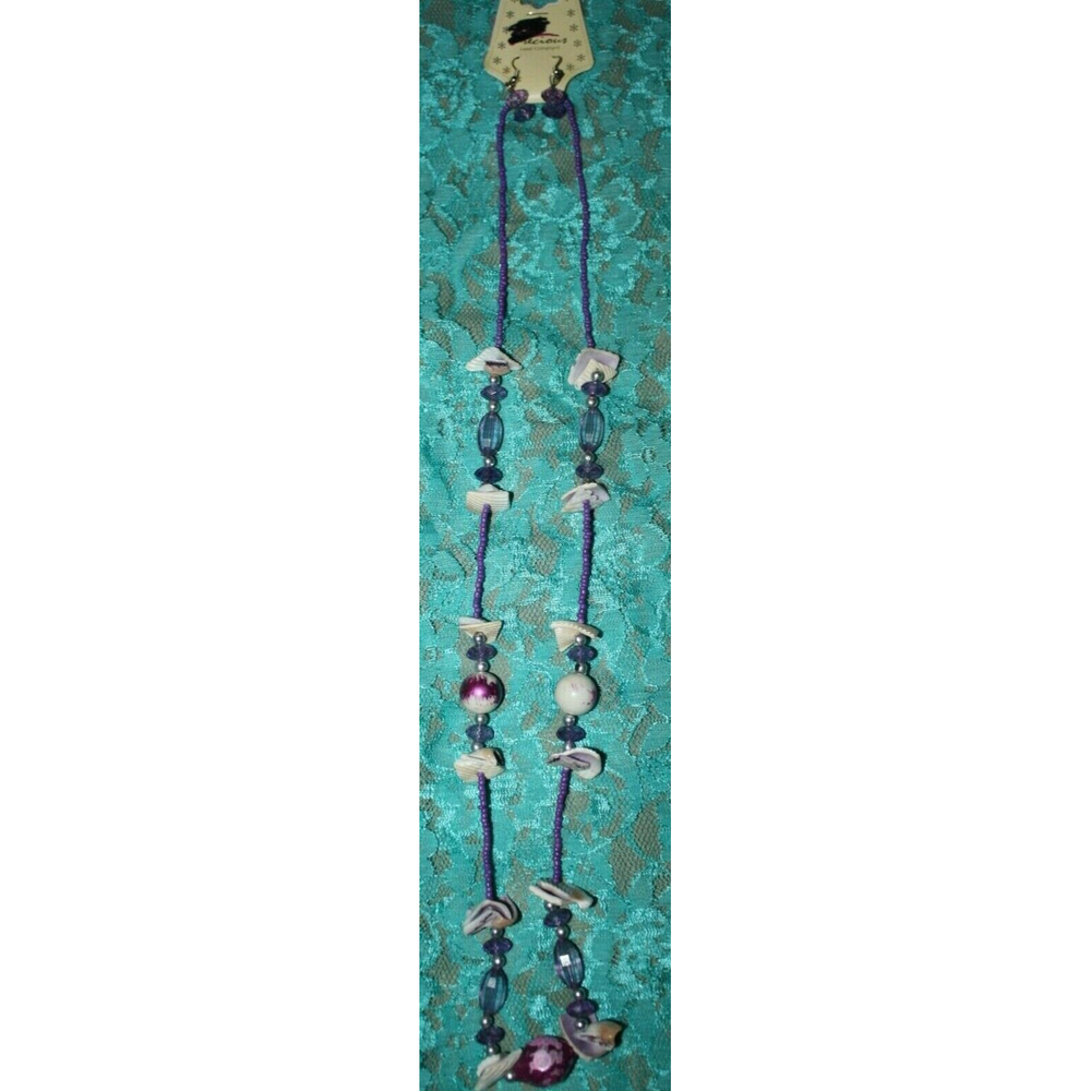 3/$15 Women's Beaded Shell Necklace/Earring Set Rhinestones Fashion Ladies New